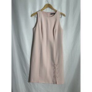 Ralph Lauren Womens Dress Sz 10 Pink Lined Lace Slit Sleeveless Sheath Stretch